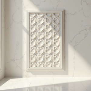 Steel support frame for glass panels